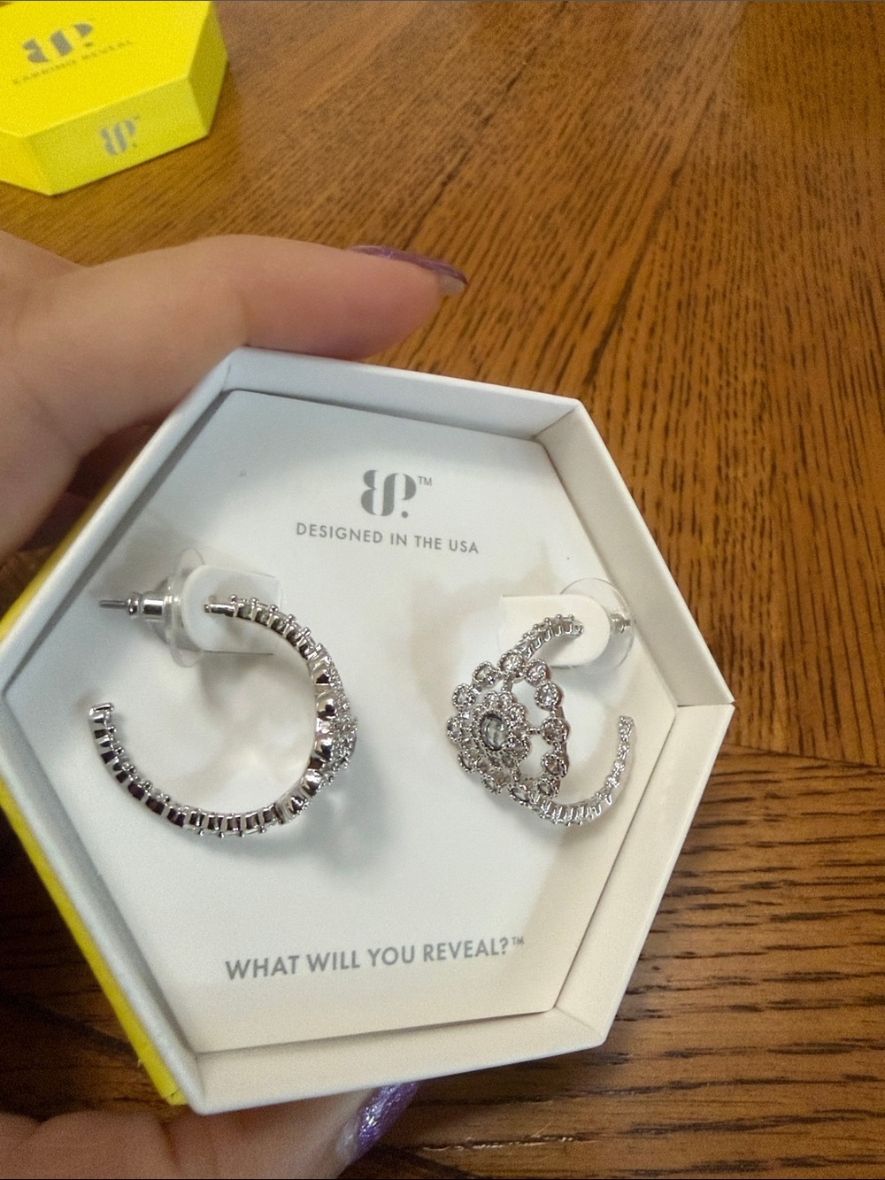 Sparkling Silver Crystal Hoop and Floral Stud Earring Set -